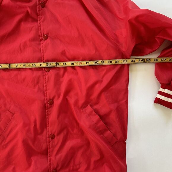 Vintage 80's‎ Cardinal Transport Trucking Red Large Button Jacket Trucker Garage - Picture 5 of 7